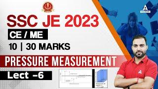 SSC JE 2023 Preparation | SSC JE Fluid Mechanics lecture | Pressure measurement | By RK Sir