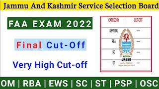 JKSSB FAA Final Cut-off  || Faa Result || Category Wise Seats & Cutoff || Check Your Score 