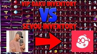 COMBINING VIP-DAKU INVENTORY VS SEVOU INVENTORY  - WORTH 50,000 INVENTORY  - PUBG MOBILE !!