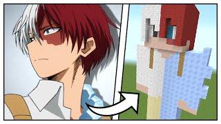 How to Build a Shoto Todoroki Statue (Boku no Hero Academia) - Minecraft