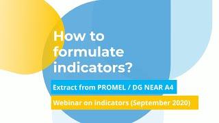 How to formulate indicators?