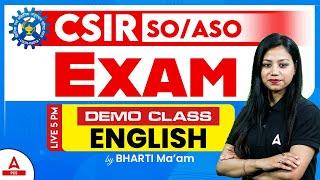CSIR ASO SO Classes 2023-24 | English Demo  Class | Previous Year Question Paper | By Bharti Ma’am