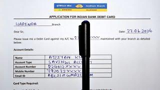 Indian Bank Debit Card Application Form Fill Up 2024 | Indian Bank New Debit Card Form | Indian Bank