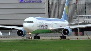 Uzbekistan Airways Boeing 767 takeoff at Zurich Airport