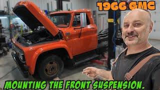 Installing one ton front suspension in a 1966 GMC!