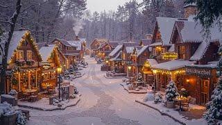 Charming Christmas ️Snowy Town Streets, Gentle Holiday Jazz & Warm Café for a Relaxing Winter Night