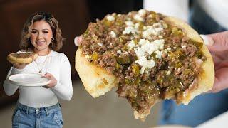 So Easy FRY BREAD & GROUND BEEF GREEN CHILI, meal on a budget!