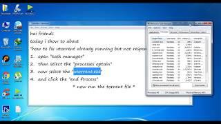 how to fix utorrent already running but not responding in windows 7