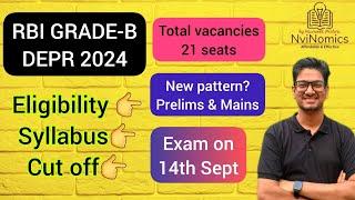 RBI DEPR Grade B 2024 Exam Notification out | Eligibility || Cut Off ||  Exam pattern & Syllabus