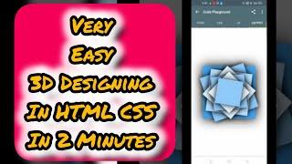 HTML And CSS 3D Designing in 2 Minutes | HTML and CSS Full Course #html #css #python #3d #coding