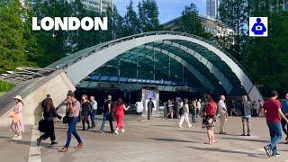LONDON, Canary Wharf Walk   Financial & Skyscraper District | East London Walking Tour  [4K HDR]