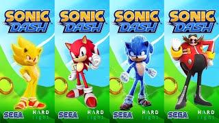 Sonic Dash - Movie Sonic vs Red Sonic vs Movie Super Sonic vs Dr.Eggman - All Characters Unlocked