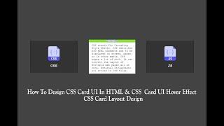 How To Design CSS Card UI In HTML & CSS | Card UI Hover Effect | CSS Card Layout Design