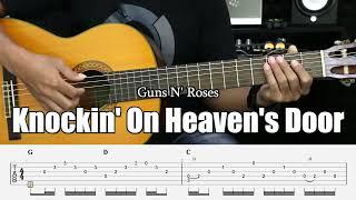 Knockin' On Heaven's Door - Guns N' Roses - Fingerstyle Guitar Tutorial + TAB & Lyrics