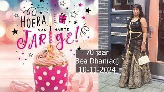 70 jaar Bea Dhanradj. Zondag 10 nov. 2024.