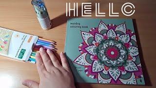 ASMR ~ Coloring Mandala  with rain sounds  / No Talking