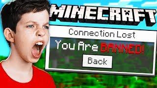 I BANNED MY LITTLE BROTHER ON MY MINECRAFT SERVER!