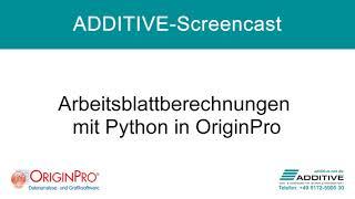 OriginLab OriginPro® 2021: Arbeitsblattberechnungen mit Python