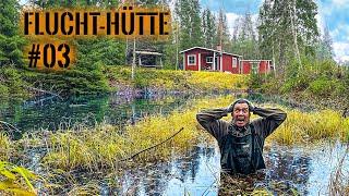 Was lebt im TEICH der FLUCHTHÜTTE? | Schornstein + Toilette reparieren | Survival Mattin