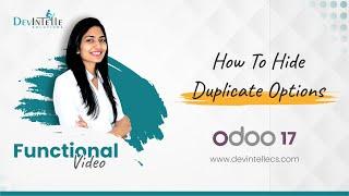 How To Hide Duplicate Options in Odoo | Hide Duplicate Button In Odoo