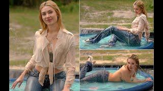 Becky's Paddling Pool Fun! Trailer #tatoo #water  #pool #wetjeans