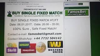 SINGLE FIXED MATCHES 30.12.2017