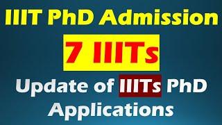 phd admission 2023 || ongoing phd applications || IIIT phd admission