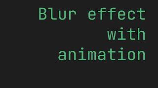 FLUTTER Blur effect with animation | BackdropFilter