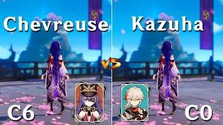 C6 Chevreuse vs C0 Kazuha !! Best Support for Raiden Shogun ?? DMG Comparison !!