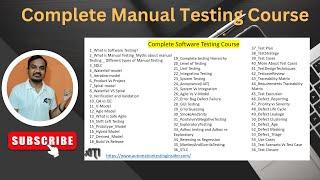 Complete Manual Testing Course: Learn Testing from Scratch