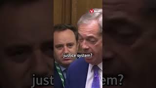 MPs groan after Nigel Farage's 'two-tier' justice jibe at PMQs #news #shorts