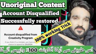 Account Disqualified from creativity program beta | Unoriginal content Account disqualified