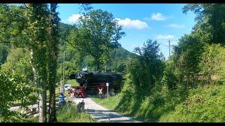 Wieslauftalbahn bei der Durchfahrt oberhalb der Klingenmühle 2022