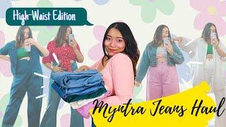 Huge Myntra High Waisted Jeans Try On Haul (Under Rs. 1000) | Best Jeans Style Guide for Curvy Girls