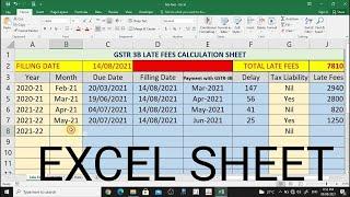 GST Return Late Fees Calculation Excel Sheet || GSTR 3B Late Fees Calculation Excel Sheet || GSTR 1