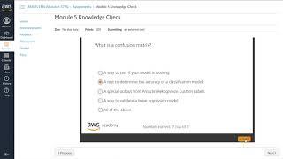 AWS Academy Machine Learning - Module 5 Knowledge Check - 2022 Version