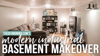 Modern Industrial Basement Makeover