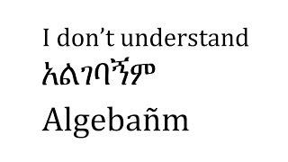 Key Phrases to Learn in Amharic...Language for Travelers