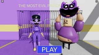 CAT NAP WOMEN Vs CATNAP BARRY'S PRISON RUN! OBBY Full Gameplay #roblox