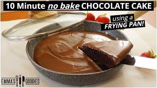 Easy 10 Minute CHOCOLATE CAKE in Frying Pan! NO Oven!