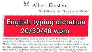 english dictation 20/30/40 wpm | typing paragraph for practice | english typing dictation for begin.