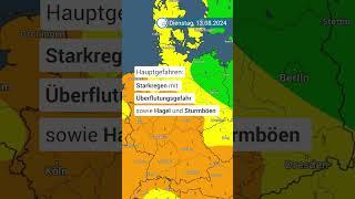 ‼ Die Unwettergefahr ist am Dienstag verbreitet hoch.   #unwetter