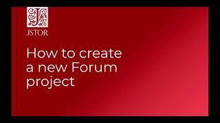 How to create a new Forum project