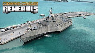 Naval USA 1 vs 3 Naval China (MOD LIGHT OF FIVE STARS) C&C Generals Zero Hour