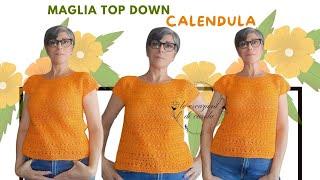 TUTORIAL: maglia top down "Calendula"️️