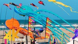 Washington Kite Festival in WA - 4K (Ultra HD) Relaxation Video with Waves Sounds