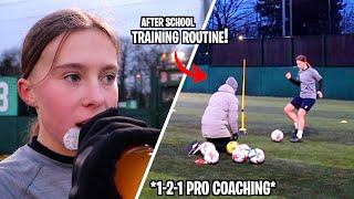 LILLY’S AFTER SCHOOL FOOTBALL ROUTINE! *TRAINING WITH A PRO*