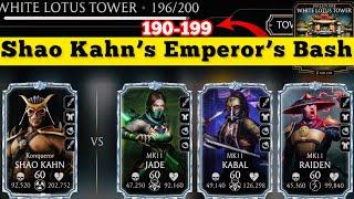 White Lotus Fatal Tower Hard Battle 190-199 Fight + Rewards | Shao Kahn’s Emperor’s Bash | MK Mobile