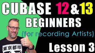 Cubase 12 & 13 Beginner Tutorial Lesson 3 - Recording an Electric Guitar