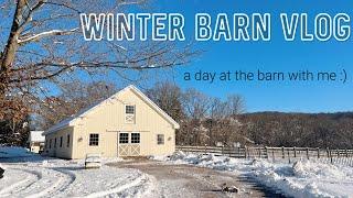 WINTER BARN VLOG • Come Hang at the Barn with Me | Chores, Riding my OTTB + Prepping for Snow!!